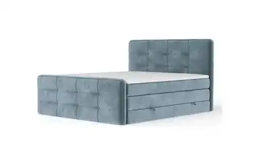 Boxspringbett mit Stauraum Blau 144 cm 140x200 cm
