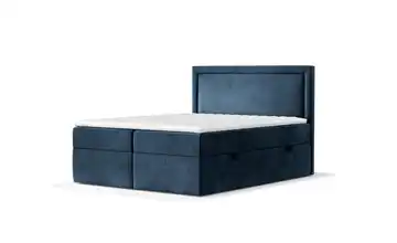 Boxspringbett mit Stauraum 142 cm 140x200 cm Marineblau