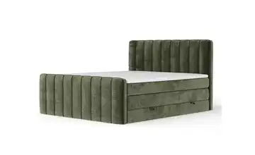 Boxspringbett mit Stauraum Novara 160x200 cm Olivgrün