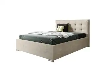Polsterbett mit Bettkasten 140x200 cm Hellbeige