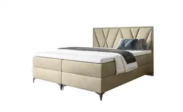 Boxbett mit Bettkasten Hellbeige 160x200 cm