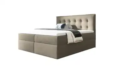 Boxbett mit Bettkasten 140x200 cm Dunkelbeige