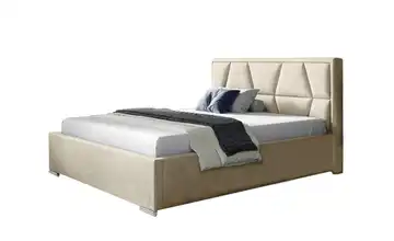 Polsterbett mit Bettkasten 160x200 cm Hellbeige