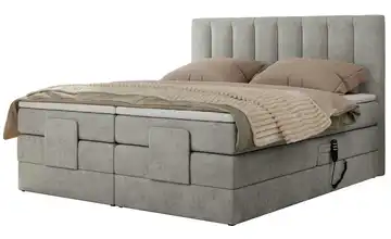 Motor Boxspringbett mit Bettkasten 160x200 cm H3 Hellgrau