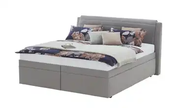 Polsterbett mit Stauraum 160 cm Webstoff Grau