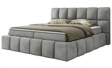 Boxbett mit Bettkasten 180x200 cm H3 Silbergrau