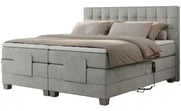 Motor Boxspringbett 140x200 cm H3 Hellgrau