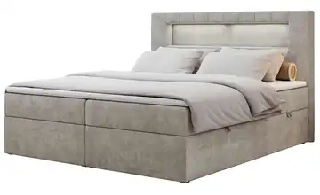 Boxbett mit Bettkasten 120x200 cm H3 Beige