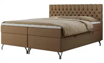 Boxbett mit Bettkasten 200x200 cm H4 Braun