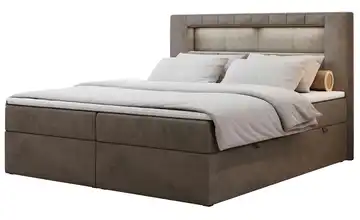 Boxbett mit Bettkasten bronzefarben H4 200x200 cm Samt