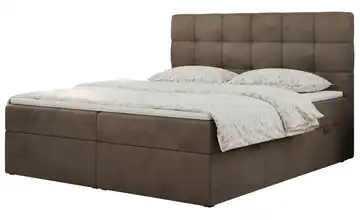 Boxbett mit Bettkasten 120x200 cm H3 bronzefarben Samt