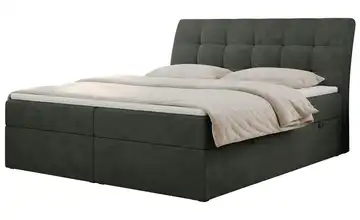 Boxbett mit Bettkasten H3 Webstoff 160x200 cm Dunkelgrau