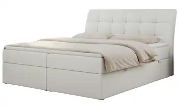 Boxbett mit Bettkasten H3 Kunstleder 120x200 cm Weiß