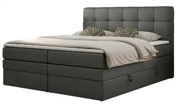 Boxspringbett mit Bettkasten 140x200 cm H3 Anthrazit Kunstleder