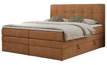 Boxspringbett mit Bettkasten 140x200 cm H3 Orange Webstoff