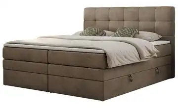 Boxspringbett mit Bettkasten 140x200 cm H3 bronzefarben Samt