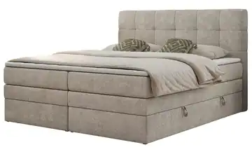 Boxspringbett mit Bettkasten Beige 160x200 cm Webstoff H3