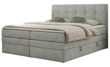 Boxspringbett mit Bettkasten 140x200 cm H3 Hellgrau Webstoff
