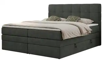 Boxspringbett mit Bettkasten 120x200 cm H3 Dunkelgrau Webstoff