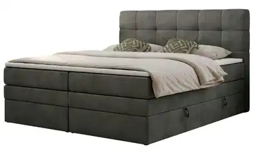 Boxspringbett mit Bettkasten 140x200 cm H3 Basaltgrau Samt