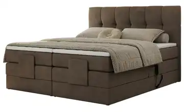 Motor Boxspringbett mit Bettkasten 200x200 cm H3 bronzefarben Samt