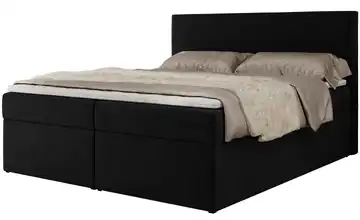 Boxbett mit Bettkasten Schwarz H4 180x200 cm