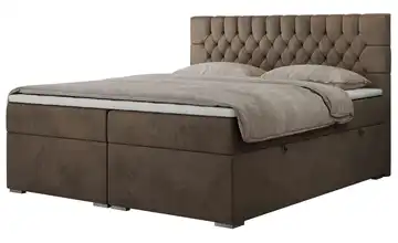 Boxbett mit Bettkasten bronzefarben H4 140x200 cm Samt