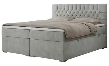 Boxbett mit Bettkasten Hellgrau H4 120x200 cm Webstoff
