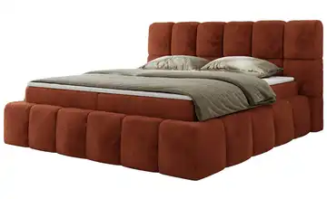 Boxbett mit Bettkasten 160x200 cm H3 Dunkelorange Teddy