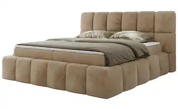 Boxbett mit Bettkasten 140x200 cm H4 Beige Teddy