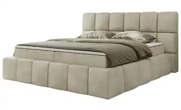 Boxbett mit Bettkasten H4 Creme 120x200 cm Samt