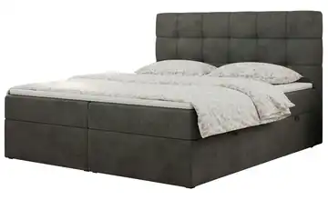 Boxbett mit Bettkasten 120x200 cm H4 Basaltgrau Samt
