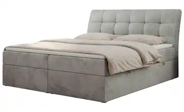 Boxbett mit Bettkasten H4 Samt 180x200 cm Silbergrau