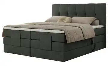 Motor Boxspringbett mit Bettkasten 200x200 cm H3 Dunkelgrau Webstoff