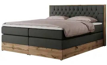 Boxspringbett mit Bettkasten 160x200 cm H3 Anthrazit Kunstleder