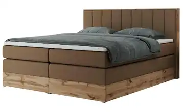 Boxspringbett mit Bettkasten 200x200 cm H3 Braun Kunstleder