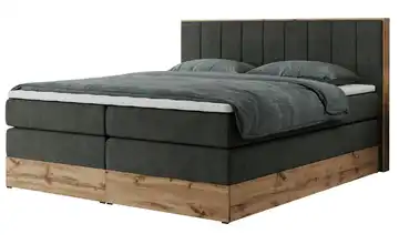 Boxspringbett mit Bettkasten 140x200 cm H3 Dunkelgrau Webstoff