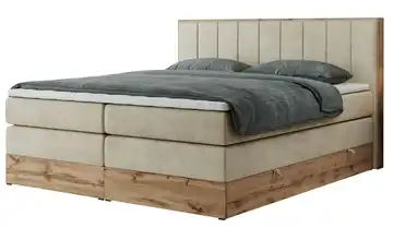 Boxspringbett mit Bettkasten 140x200 cm H3 Creme Samt