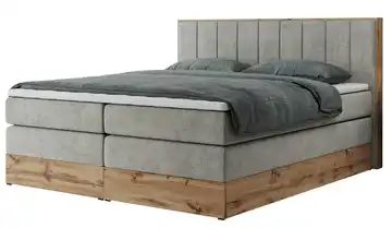 Boxspringbett mit Bettkasten 140x200 cm H3 Hellgrau Webstoff