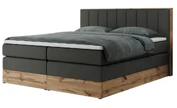 Boxspringbett mit Bettkasten 140x200 cm H3 Anthrazit Kunstleder