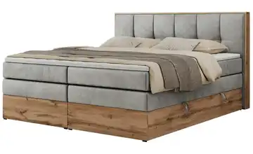 Boxspringbett mit Bettkasten 140x200 cm H3 Silbergrau Samt