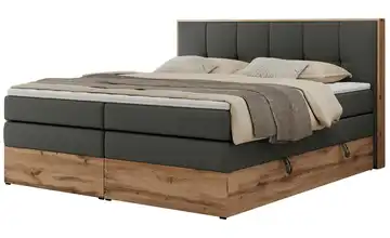 Boxspringbett mit Bettkasten 140x200 cm H3 Anthrazit Kunstleder