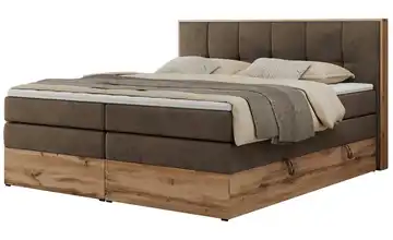 Boxspringbett mit Bettkasten 140x200 cm H3 bronzefarben Samt