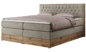 Boxspringbett mit Bettkasten 140x200 cm H3 Beige Webstoff