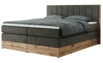 Boxspringbett mit Bettkasten 140x200 cm H3 Basaltgrau Samt