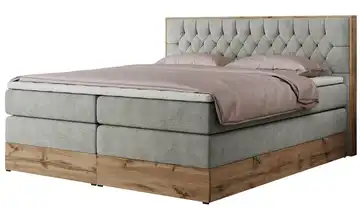 Boxspringbett mit Bettkasten 140x200 cm H3 Hellgrau Webstoff