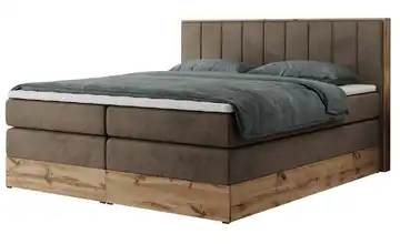 Boxspringbett mit Bettkasten 140x200 cm H3 bronzefarben Samt