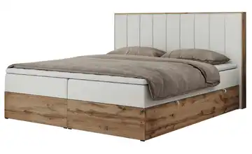 Boxbett mit Bettkasten 160x200 cm H3 Weiß Kunstleder