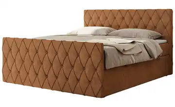 Boxspringbett mit Bettkasten 140x200 cm H3 Orange Webstoff
