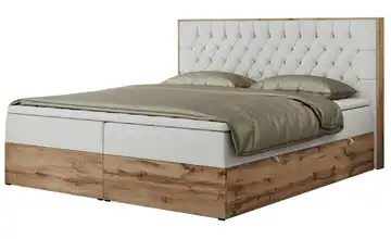 Boxbett mit Bettkasten 140x200 cm H3 Weiß Kunstleder